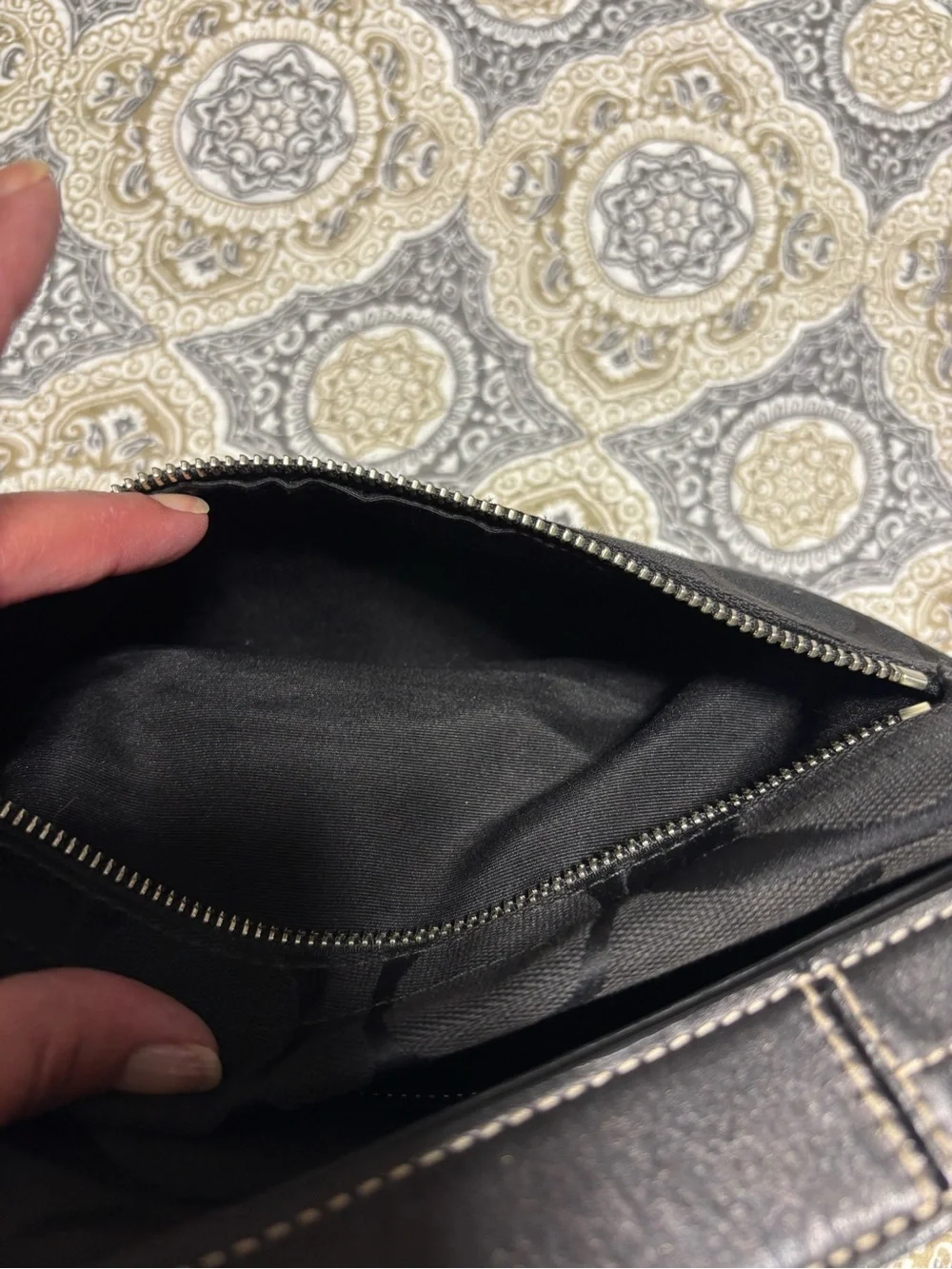 Coach Black Signature Jacquard Shoulder Bag